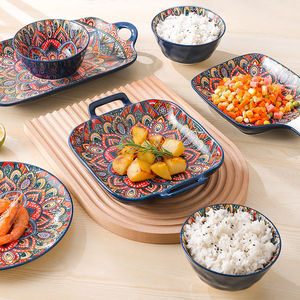 Thương Mại Nước Ngoài Châu Âu Bohemian Gốm Bát Hộ Gia Đình Tấm Ngay Lập Tức Mì Bát Bộ Đồ Ăn Sáng Tạo Cá Nhân Các Món Ăn Phù Hợp Với Người - Product Image 5