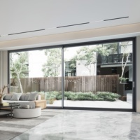 Porte coulissante moderne personnalisée, résistante aux impacts, aux intempéries, au bruit et à la chaleur, pour villa, maison, salon, double vitrage isolant trempé