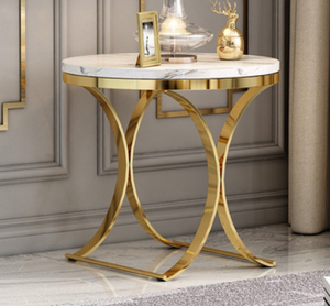 Il <span class=keywords><strong>tavolino</strong></span> rotondo di lusso mette il <span class=keywords><strong>tavolino</strong></span> di <span class=keywords><strong>vetro</strong></span> di marmo della mobilia dell'acciaio inossidabile del salone - Product Image 6