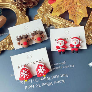 SC ต่างหูหนีบการ์ตูนเจ้าหญิงน่ารักสำหรับเด็ก,ต่างหูทรงซานต้าสโนว์แมนไม่เจาะหวานต่างหูคริสมาสต์สำหรับเด็กผู้หญิง - Product Image 3