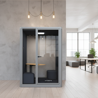 Cabina de Grabación Insonorizada de Aluminio Multifuncional y Duradera UNIBOOTH para Oficinas, Edificios, Hogares, Hoteles, Diseño Moderno, Móvil