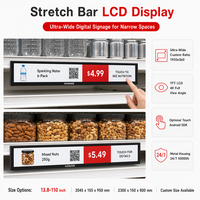 Écran LCD étiré de 32 pouces, affichage numérique ultra-large pour bord de comptoir, Full HD, écran tactile Android