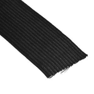Correas elásticas negras impresas con logotipo personalizado, bandas planas de punto de 5cm de ancho para coser accesorios de peluca, rollos empaquetados sostenibles - Product Image 4