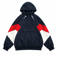 Blouson bomber coupe-vent trois tons sur mesure pour homme, doublure matelassée nid d'abeille, imperméable, style streetwear