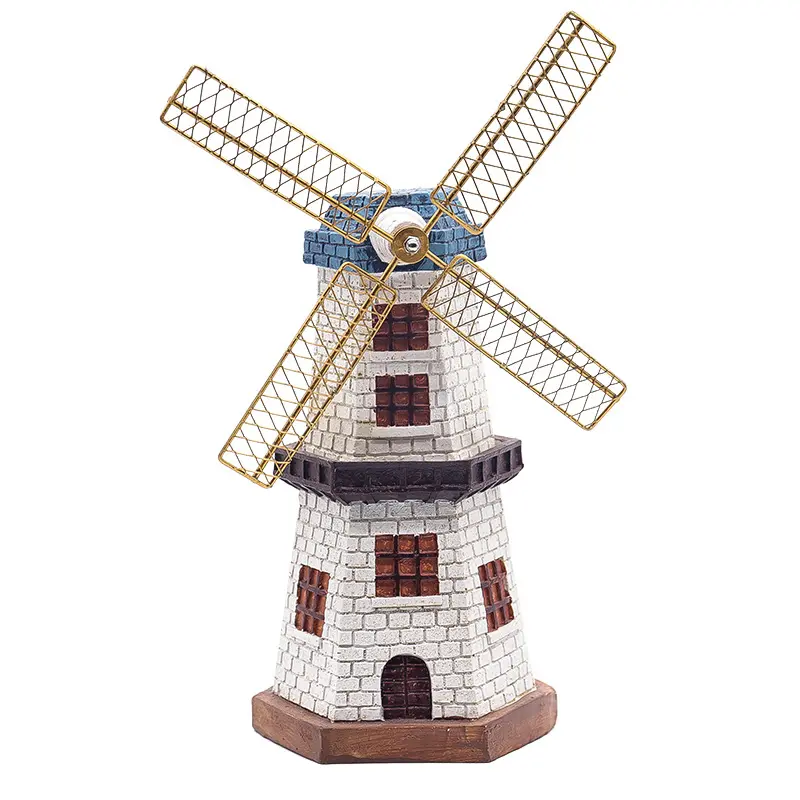 Hot Selling Poly Hars Kunstmatige Creatieve Strand Oceaan Baken Vuurtoren Windmolen Huis Tafelblad Decoratief Standbeeld Vakantie Cadeau