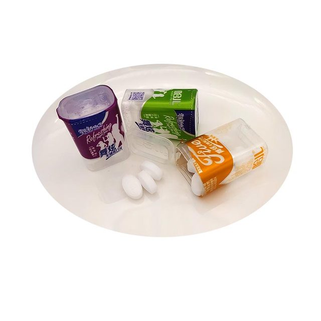 Hot Selling Small Plastic Bottle Packing Refreshing Sorbitol Fruit Flavored Mint Sugar Free Pressed Tablet Candy