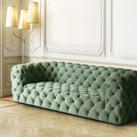 Italienisches Modernes Möbelstück Samt-Chesterfield-Sofa-Set für Wohnzimmer