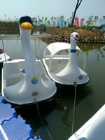 Dessin animé Animal cygne pédalier bateau Durable en fibre de verre Waterplay artisanat amusant eau pédale vélo équipement à vendre