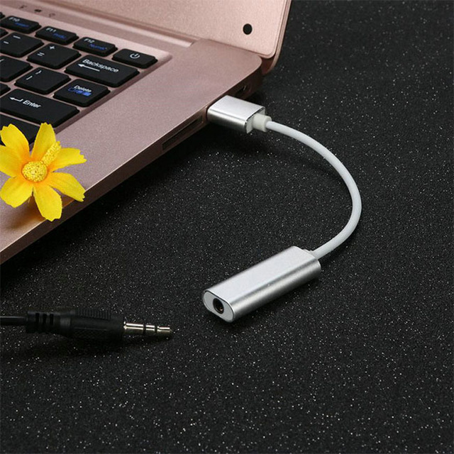 USB to 3.5mm Mic Headphone Jack Stereo Headset 3D Sound Card Audio Adapter PC