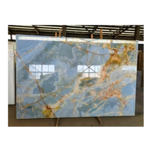 Applique murale décorative pour la cuisine <span class=keywords><strong>Ciel</strong></span> de glace Onyx <span class=keywords><strong>Dalle</strong></span> de pierre Marbre bleu Carreaux bleus Dalles de pierre Onix bleu Pierre Onix - Product Image 3
