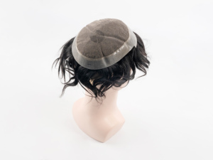 La migliore vendita parrucca da uomo Super sottile parrucchino stile naturale indiano Remy <span class=keywords><strong>extension</strong></span> <span class=keywords><strong>capelli</strong></span> umani di alta qualità parrucchino - Product Image 2