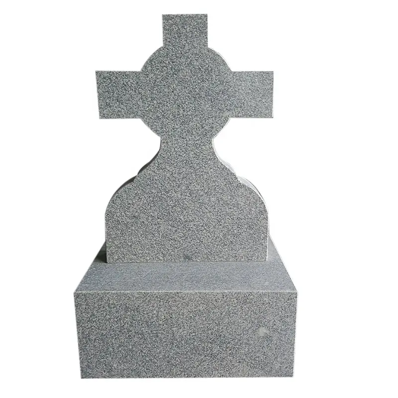 Lápida tallada de granito pulido de estilo europeo moderno, escultura de lápida sepulcral para uso en cementerio al aire libre