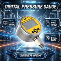 XY XZD80 80mm 400BAR NPT1/4 Thread LCD Display Gas Water Oil Manometer Intelligent Digital Pressure Gauge