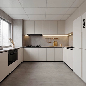 Mobili da <span class=keywords><strong>Cucina</strong></span> e <span class=keywords><strong>Soggiorno</strong></span> di Lusso in Legno Massello, Design Europeo <span class=keywords><strong>Moderno</strong></span> Minimalista Personalizzato, Armadi Alti da Parete Bianchi - Product Image 1