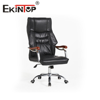 Ekintop – fauteuil de bureau en cuir PU à dossier haut et pivotant, chaise de bureau de luxe pour patron