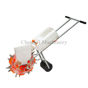 耐用的双容器手推式玉米播种机，集成营养素，适合农场使用，高产地块种植 - Product Image 3