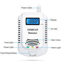 Détecteur de fuite de gaz CO et de gaz combustible liquéfié, sirène filaire intelligente avec alerte vocale, protection domestique, types UE/US, modèle 808L