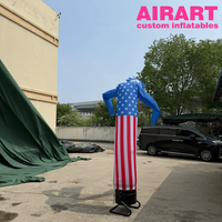 Danseur gonflable publicitaire DIY pour la promotion, homme ondulé gonflable drapeau américain pour entrée d'événement