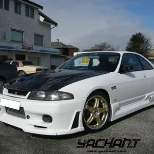 Handel Assurance FRP Glasvezel Body Kit Fit Voor 1995-1998 R33 GTS 2D Juni Stijl Voorbumper Side rok Rear Bumper Spat