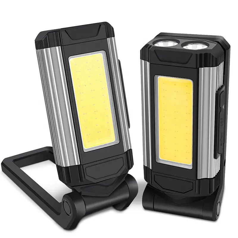 LEDフック拡張可能充電式バッテリー3x10wLED懐中電灯デュアルワークライト、磁気ピックアップ付き