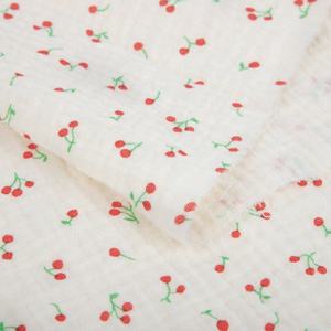 Tela de crepé de algodón puro de los años 40 para niños, ropa de dormir, doble capa, arrugada, suave, crepé de bebé, gasa estampada, tejido peinado - Product Image 3