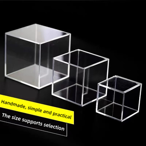 علبة عرض مكعبة من الأكريليك الشفاف بألوان مخصصة مع خدمة القطع، حماية ضد الغبار للمقتنيات والتماثيل والألعاب - Product Image 3