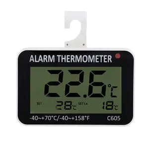 C605大屏幕显示冰箱医用家用厨房食品保鲜温度计高低报警温度计