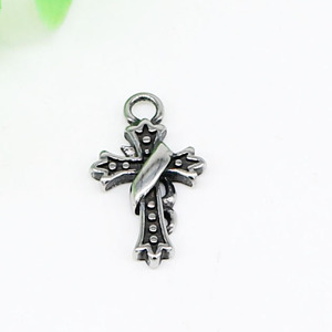 yunnique - Pendentif croix en acier inoxydable pour la fabrication de bracelets, forme irrégulière, finition soignée, GZY-316-43 - Product Image 5