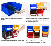 Boîtes de rangement pliables en plastique à double niveau, design industriel, grande capacité, cubes organisateurs pour vêtements, chaussures, bijoux, sacs