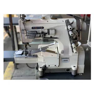 Hochwertige gebrauchte Kansai Special High Speed 3 Nadeln und fünf Fäden Zylinder bett T-Shirt Bottom Hemming Machine zum Verkauf