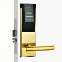 Serrure de porte intelligente électronique programmable en acier inoxydable avec carte RFID IC PHT609 pour portes en bois de 38-55 mm, accès rapide pour hôtels