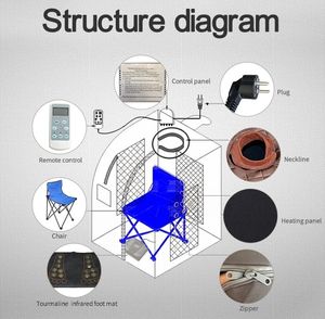 ساونا بالأشعة تحت الحمراء آلة التحكم في الوزن ساونا المنزل الصغير أسعار قابلة للطي 1 شخص سبا الجمال المحمولة مصغرة غرفة ساونا بالأشعة تحت الحمراء - Product Image 4