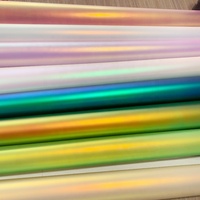 Rouleaux de simili cuir PU irisé au Laser holographique TPU tissu vinyle métallisé mat pour la fabrication de chaussures sacs à main