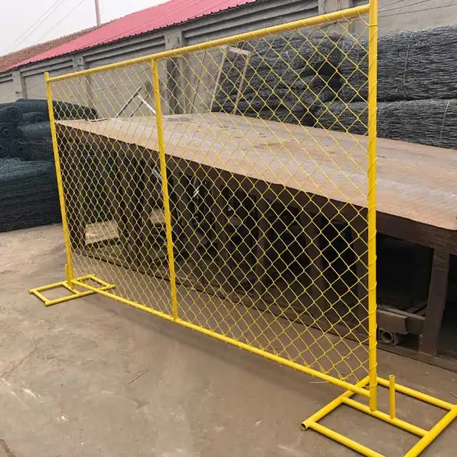 Toptan fiyat ucuz sarı renk şantiye geçici zincir bağlantı Metal çit panelleri