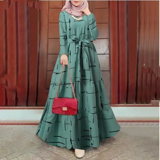 Aïd Hijab à capuche pour femmes musulmanes Robe Vêtement de prière Couverture complète Robe de ramadan Vêtements islamiques Imprimé floral Robe musulmane Robe Abaya