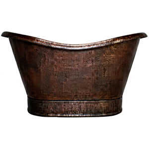Baignoire ovale autoportante en cuivre antique à pattes, faite à la main, en métal, pour adultes, portable, pour la maison, l'hôtel, la maison indienne - Product Image 1