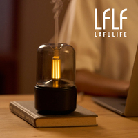 Diffuseur d'huiles essentielles à la lumière des bougies, humidificateur d'air portable de 120 ml, brumisateur à vapeur froide, 8 à 12 heures avec lumière LED nocturne