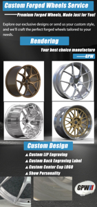 Classic Five Spoke Deep Dish Three Piece Forged Aluminium Alloy Rim With Wheel Center Cap Universal Fit Aftermarket Passenger - Product Image 6