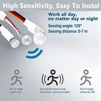 DC5V 12V 24V 2A Saklar Lampu Sensor Gerak PIR Sangat Sensitif Saklar Detektor Sensor Inframerah IR Penundaan Waktu untuk Strip LED