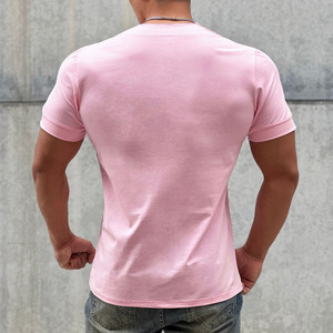 Summer Muscle Fitness Brother T-<span class=keywords><strong>shirt</strong></span> de sport grande taille Mode masculine Version coréenne Tendance Loose V-Neck Short Sleeve Top T-Shirts - Product Image 3