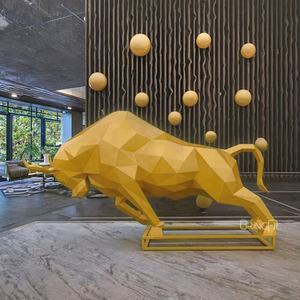 Escultura de Animales de Acero Inoxidable, Toro de Metal de Tamaño Real, Toro en Lucha, Toro Pentium, Estatua de Arte Decorativo - Product Image 1