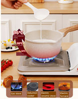 Revêtement de granit à induction antiadhésif 16cm 18cm 20cm Casserole en aluminium moulé Lait en aluminium Petit pot à soupe