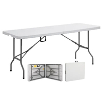 Tables et chaises de fête pliantes blanches durables et abordables à bon prix Table pliante en plastique pour événement de mariage et restauration