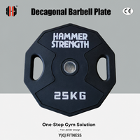 Disco de Pesas Decagonal con Dos Asas Integradas y Diseño Central Reforzado para Equipos de Entrenamiento de Fuerza en Gimnasios Comerciales