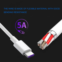 Câble USB C super rapide 3ft 6ft 5A, charge rapide 3.0 pour Huawei Xiaomi, câble de type C d'origine