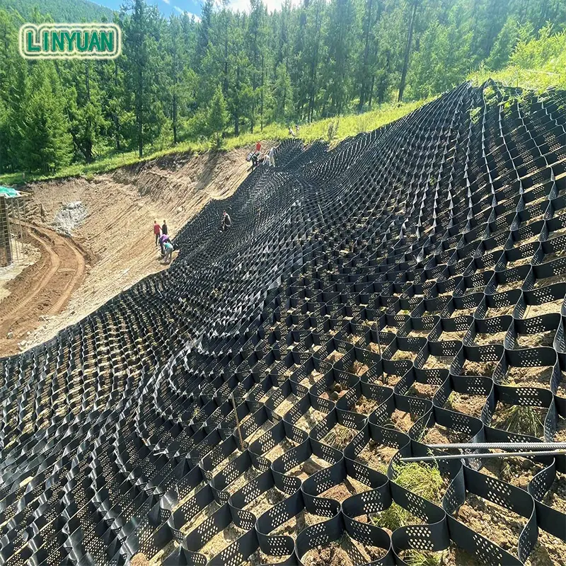 Plastic Polypropylene Geocell Erosion Control for construction and slope protection hdpe Geocell Cellular