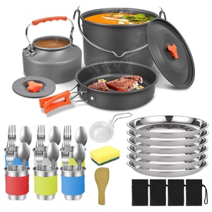 Juego de utensilios de cocina para exteriores, equipo de camping plegable portátil de 6L con olla, tetera, platos y utensilios para uso en exteriores - Product Image 3