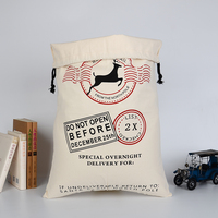 Grands sacs de Noël réutilisables avec cordon de serrage, impression personnalisée, couleurs sur mesure, certifiés BSCI, décoration de Noël, directement de l'usine