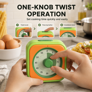Minuteur de cuisine visuel 60 <span class=keywords><strong>min</strong></span> avec alarme sonore et bouton rotatif pour la cuisson des pâtes, des œufs, du barbecue, la cuisine (OEM) - Product Image 2