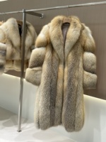 Manteau long en fourrure de renard naturelle Golden Island pour femmes, col large, véritable fourrure de renard, épais, chaud, luxueux, vêtement d'hiver en fourrure